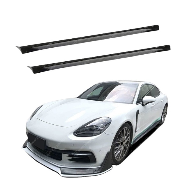 ES for Panamera 971 Carbon Fiber Side Skirts Upgrade Kit-Black 100% Fitment Screw Fixation Original Car Hole Installation