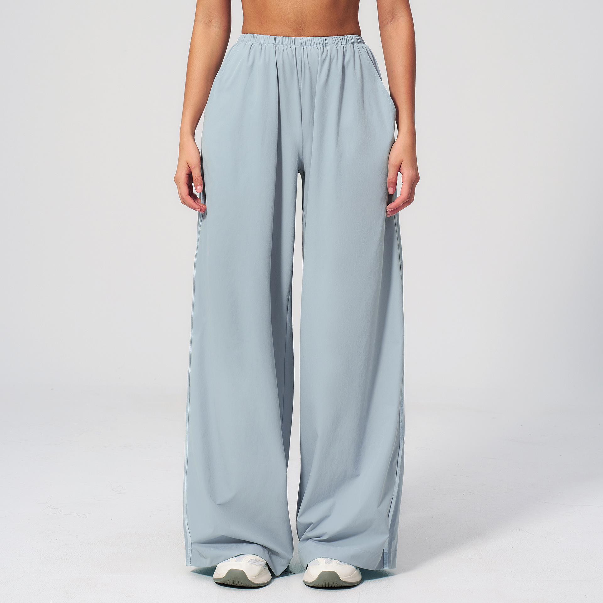pantalones acampanados azules
