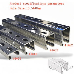 Tabla de tamaños de canal C/U de acero galvanizado 41*21*1,2mm canales de puntal canal ranurado puntal soldadura acero C canal - Product Image 4