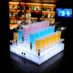 Soporte para vasos Wan Zhan Glowing Bullet de 3 niveles con textura de piedra congelada para vasos de chupito, ideal para cócteles, fiestas, bares y KTV. - Product Image 1