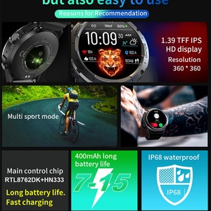 Reloj Inteligente YTOM Resistente al Agua, Reloj Inteligente para Natación con Pantalla de 1.39 Pulgadas 360*360, Llamadas Bluetooth, Frecuencia Cardíaca, C21 PRO - Product Image 6