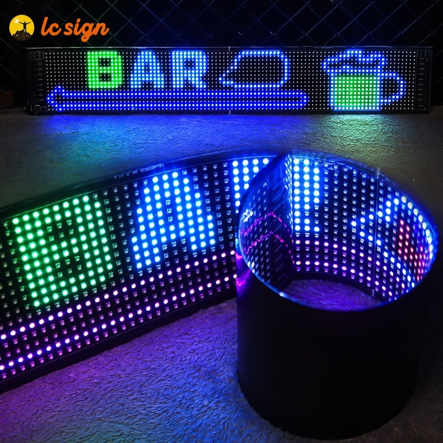 Programmable Flexible LED Display Screen Scrolling Advertise Message LED Display Board USB Pixel Soft