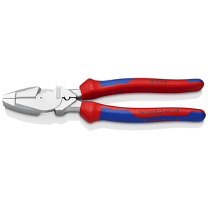 KNIPEX 09 15 240 Power Combination <b>Pliers</b> "Lineman's <b>Pliers</b>" American pattern with multi-component handles chrome plated 240 mm - Product Image 1