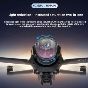 Versione professionale Wolfgang per DJI Mavic 4Pro filtro regolabile CPL riduzione della luce protettiva nera Drone - Product Image 2
