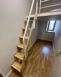 <span class=keywords><strong>Escalier</strong></span> sur mesure en acier aluminium pliable Prima, avec marches en bois, en marbre, en quartz, en acier inoxydable, avec garde-corps - Product Image 5