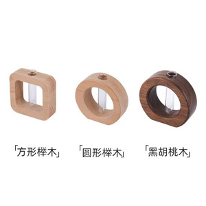 Florero de madera con tubo de ensayo, forma redonda, estilo japonés, decoración para el hogar, oficina, escritorio, 2 uds., contenedor para arreglo de plantas hidropónicas - Product Image 4