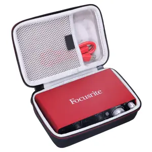 定制标志硬EVA旅行箱，用于带USB携带储物袋的Focusrite包