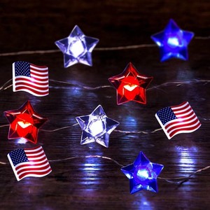DAMAI Led American <b>Star</b> Flag String <b>Light</b> Decorative <b>Lights</b> for American Independence Day Decoration 4th of July Decoration - Product Image 1