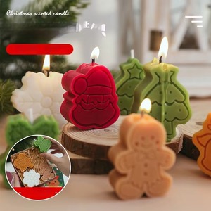 4-Pack Mini Christmas Scented Candles Home Aromatherapy Gingerbread Man Santa Claus Tree Decor Christmas Gifts Decorations - Product Image 2