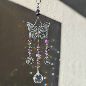 Attrape-soleil transfrontalier en cristal blanc, motif déesse de la lune, avec pendentif carillon éolien à effets de lumière et d'ombre, formes géométriques, ornement suspendu pour voiture et maison - Product Image 2