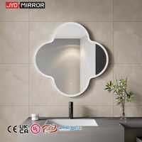 Peinture en aérosol argentée, 3 couleurs et lumière à intensité variable, lumières irrégulières, miroir de salle de bain LED personnalisé pour hôtel, fabriqué en usine