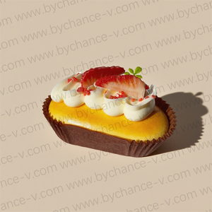 โมเดลเค้กไข่เจียวมะม่วงปลอมเหมือนจริง สำหรับตกแต่งภายในบ้านสไตล์โมเดิร์น และตกแต่งโต๊ะอาหารในห้องครัว - Product Image 4