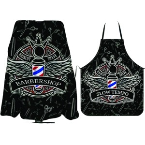 Capa de Barbero Impermeable de Poliéster con Patrón Clásico para Peluquerías, Capa de Peluquería con Gancho Metálico Elástico - Product Image 1