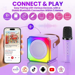 Microphone karaoké avec lumière LED et son puissant, idéal pour le camping en plein air ou les divertissements en voyage - Product Image 2