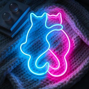 Double Cat Letreros Neon LED dimmable USB powered ambient <b>light</b> store <b>window</b> decoration <b>light</b> street indicator <b>light</b> Customized - Product Image 5