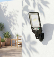 Lampe murale solaire multifonctionnelle 600 lumens avec détecteur de mouvement pour extérieur et jardin, 60 LED rechargeables, intensité réglable, 6000K, angle de faisceau 120°