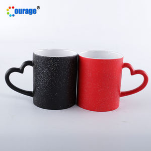 Caneca mágica céu com glitter, coração, caneca de subolmação, mudança de cor, 11oz - Product Image 4