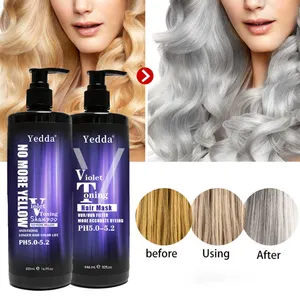 Yedda Say Goodbye Yellow Hair Anti- Brassy Dye Color Purple Shampoo And Conditioner For Blonde Hair