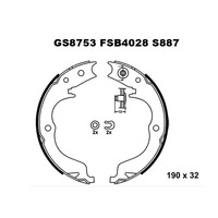 GS8753 Jeu de mâchoires de frein, frein de stationnement pour CITROEN,MITSUBISHI,PEUGEOT,SUBARU