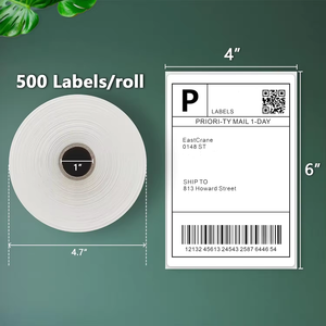 Etiqueta adhesiva térmica de PVC 4x6 personalizada listada en fábrica, uso de código de barras para comida de supermercado, precio de promoción para etiquetas de envío personalizadas - Product Image 5