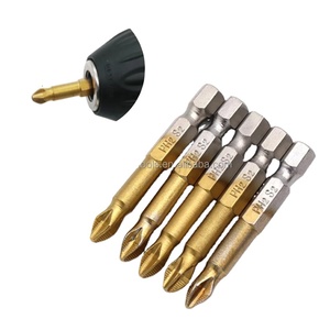 Jogo de chaves de fenda 5 peças/conjunto, 50mm s2 ph2 1/4 "hex shank magnético revestido phillips cabeça elétrica chave de fenda bits set - Product Image 1