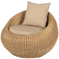 Ensemble de salon de jardin en rotin trois pièces avec table basse ronde et chaises en rotin pour terrasse extérieure