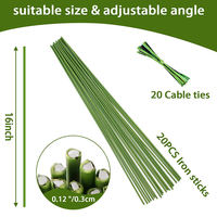 Supports de fleurs vertes pour jardin, tiges simples avec pinces et attaches, façonneurs de plantes grimpantes en pot