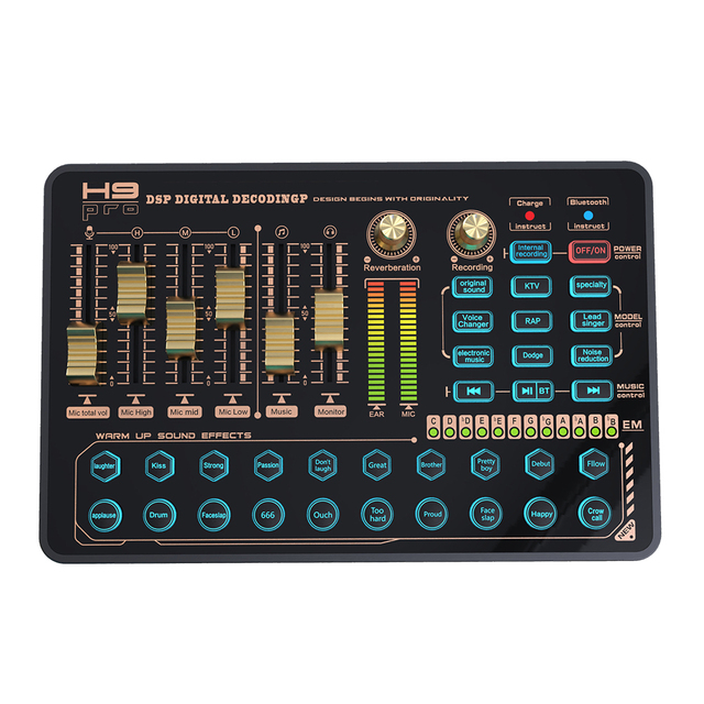 Cost-Effective Recording Podcast Sound Card With Multiple Sound Effects and Voice Changer Noise Reduction Audio Mixer
