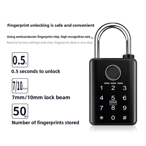 Cadenas intelligent Tuya à empreinte digitale, étanche, pour <span class=keywords><strong>portail</strong></span> extérieur, en alliage de zinc, avec contrôle par application, code numérique, entrée RFID, clé, bois - Product Image 3