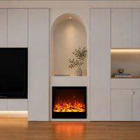 Cheminée électrique 3D intégrée avec flamme LED, décoration d'intérieur, meuble de salon, verre trempé, classe d'efficacité énergétique
