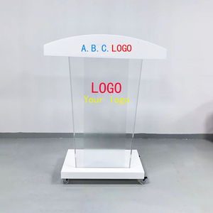 Einfaches Acryl-Rednerpult Hochzeit Kirche MC Schule Rollbares Acryl-Podium - Product Image 1