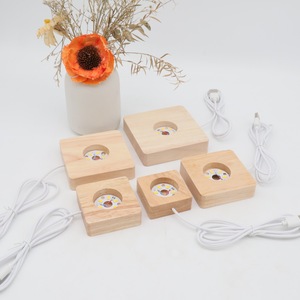 Vòng đèn bằng gỗ cơ sở đèn bàn với USB LED ánh sáng trắng ấm trang trí nội thất món quà giáng sinh - Product Image 6