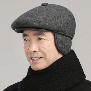 Autumn Winter Newsboy <b>Hat</b> <b>for</b> the Elderly Men Winter Protect Ear Warmth Ivy Beret <b>Hat</b> - Product Image 5