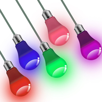 Ampoule de couleur LED A60 E27/B22 8W 100-240V Ampoule rose sans scintillement Lumière décorative pour l'atmosphère du festival