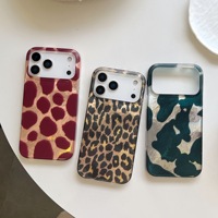 Coque arrière de téléphone portable en TPU avec imprimé léopard IMD, nouveau design pour filles, pour iPhone 15 Pro Max 17 Air, étui de téléphone personnalisé