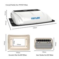 Climatiseur de stationnement automatique TRYLEN à double ventilateur, faible bruit, refroidissement rapide DC, capacité de refroidissement 2000-2400W pour camping-car, remorque, camion