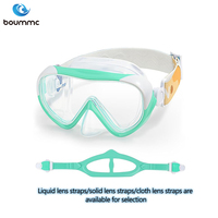 Masque de plongée portable pour enfants à lentille unique en verre trempé avec couvre-nez en silicone