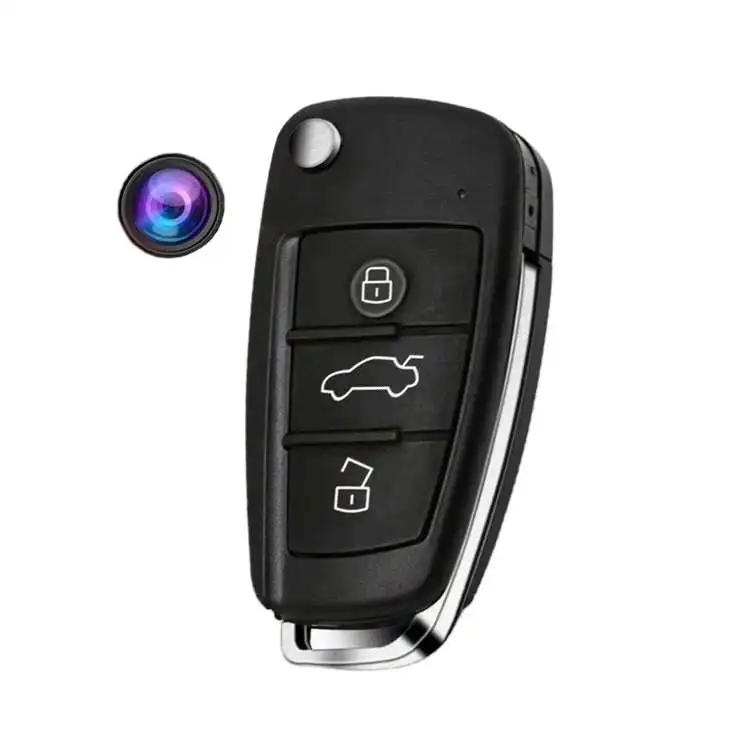 נסתר מרגלים Keychain מיקרו מצלמות 1080P מיני נייד לרכב מפתח קטן מצלמה זיהוי תנועת הקלטת וידאו עם ראיית לילה