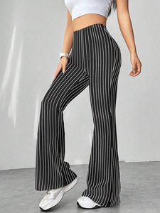 <span class=keywords><strong>Pantaloni</strong></span> Casual <span class=keywords><strong>a</strong></span> forma leggermente Slim Casual <span class=keywords><strong>a</strong></span> vita alta da donna di nuova moda retrò di moda - Product Image 4