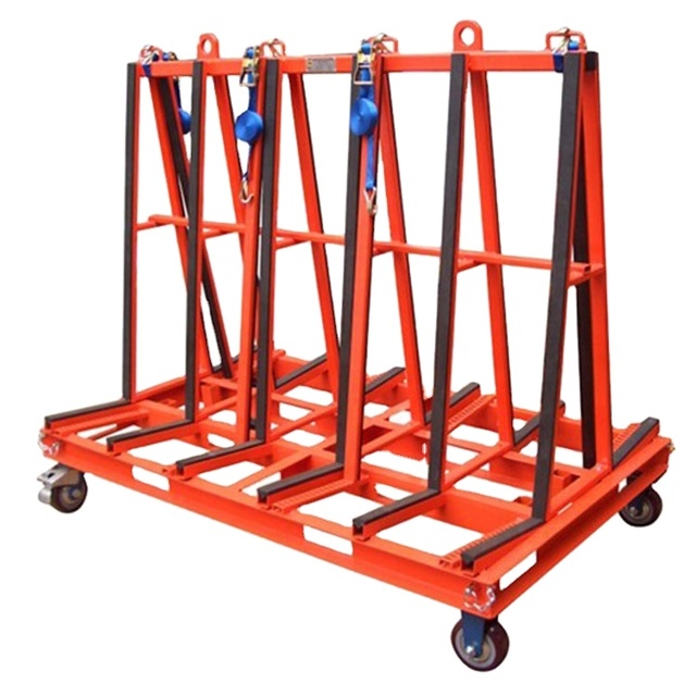 Custom Rolling Storage Rack for Glass Glass Rack Transport Heavy Duty L Frame Rack