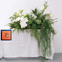 Arrangement de fleurs artificielles réalistes passerelle pour mariages guirlande de verdure faite à la main avec chemin de fleurs d'allée forestière sauvage