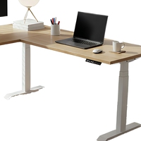 Bureau moderne ergonomique électrique réglable en hauteur, pliable, en métal et en bois, personnalisé