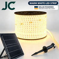 Bande lumineuse LED solaire intégrée pour extérieur, étanche IP65, avec panneau solaire intégré et télécommande pour la décoration du jardin et du patio
