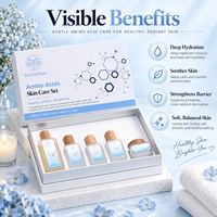 Ensemble de soins hydratants et réparateurs pour la peau à base d'acides aminés fermentés, d'acide hyaluronique, de niacinamide et de céramide, pour une hydratation intense et une réparation apaisante de la barrière cutanée