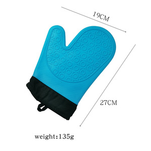 Silicone Oven Mitt Heat Resistant 27cm Thickened With Cotton Lining For Kitchen Use - Product Image 4