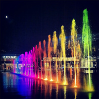 Fontaine interactive à eau sèche programmable pour places urbaines et centres commerciaux