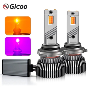 Ampoules de phare LED 12V 24V H4 H7 H1 H3 H8 H9 H11 HB3 HB4 9005 9006 12W AMBRÉ VIOLET pour voiture, phares antibrouillard - Product Image 4
