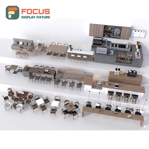 Exhibidor de Productos de Café Contemporáneo con Acabado en Nogal Negro, Área de Exhibición de Accesorios, Exhibidor para Tienda de Granos - Product Image 2