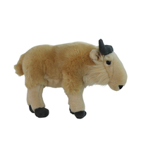 Vente en gros usine Peluche buffle réaliste sur pied, super douce, en polaire PV de qualité supérieure, broderie informatique, rembourrage en coton PP
