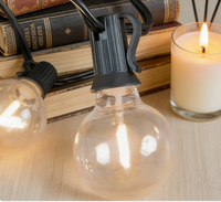 Guirlandes lumineuses LED G40, incassables, étanches, alimentées par énergie solaire, transformateur 24V, télécommande, décoration extérieure pour patio, camping, fête